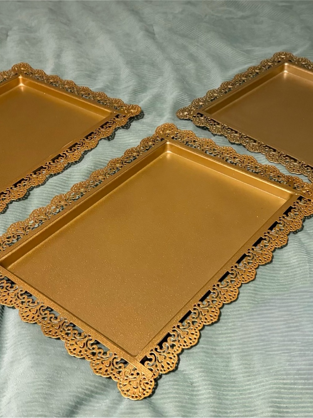 Gold Ornate Serving Trays - Set of 3